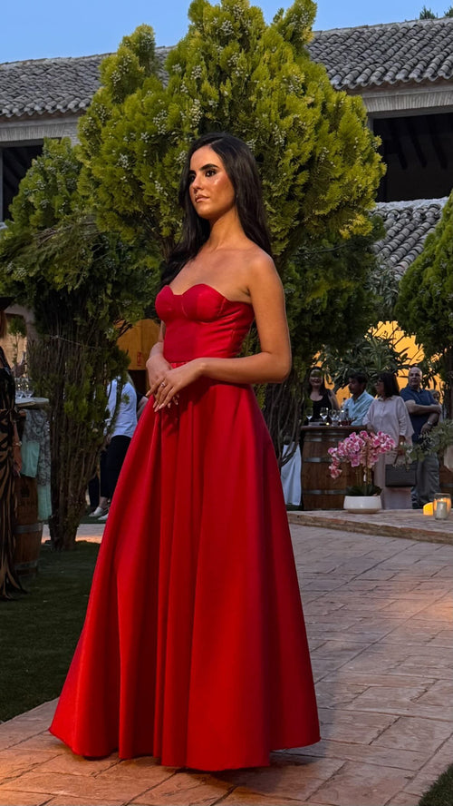 Vestido Magnolia Carmesí